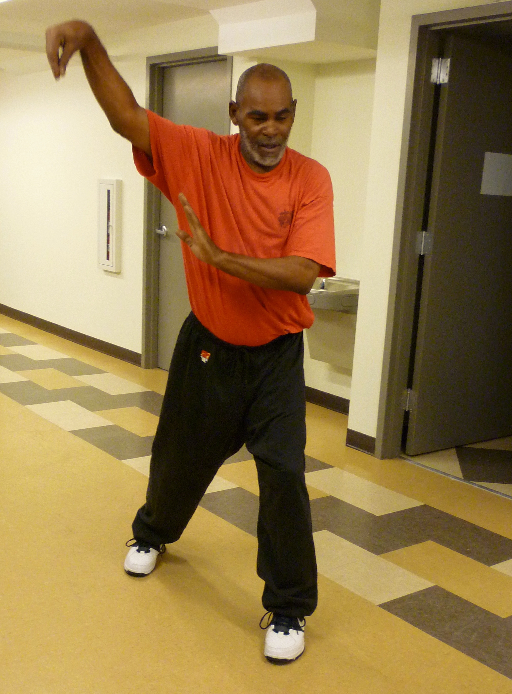 Milton, a Tai Chi LEAP instructor, gets into the flow.