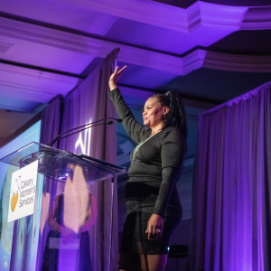 Barbie Jackson speaks on stage at the 2023 Hope Gala